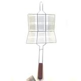 Vỉ kẹp nướng BBQ có tay cầm cán gỗ