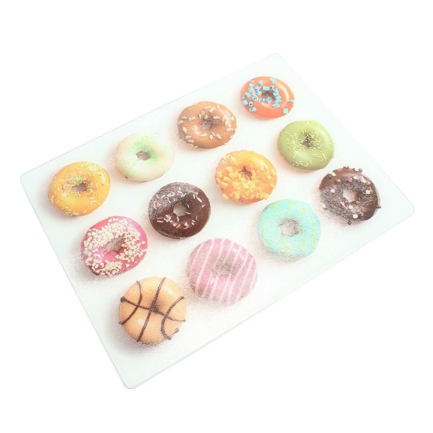 Thớt Kiếng Họa Tiết Bánh Donut