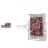 Vỉ kẹp nướng BBQ có tay cầm cán gỗ