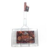 Vỉ kẹp nướng BBQ có tay cầm cán gỗ