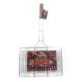  Vỉ kẹp nướng BBQ có tay cầm cán gỗ 