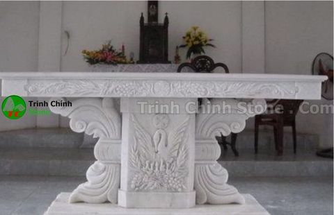 Bàn lễ thánh công giáo đá trắng