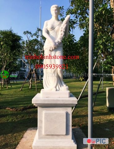 Bộ 4 tượng cô gái bằng đá - 005