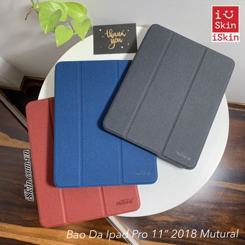 Bao Da Ipad Pro 11 Inch 2018 Mutural Vải Canvas Chính Hãng