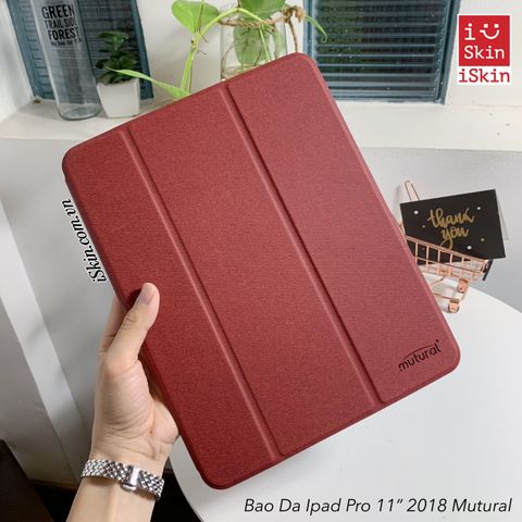 Bao Da Ipad Pro 11 Inch 2018 Mutural Vải Canvas Chính Hãng