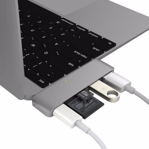 HyperDrive USA USB Type-C Hub 5in1: 2 USB 3.0 + 1 USB-C + 2 đọc thẻ (BH 12TH)