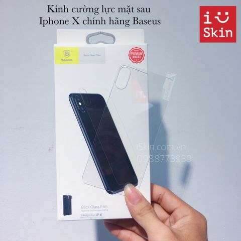 Kính Cường Lực Mặt Sau Iphone X Baseus Chính Hãng