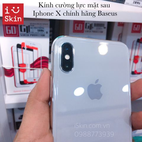 Kính Cường Lực Mặt Sau Iphone X Baseus Chính Hãng