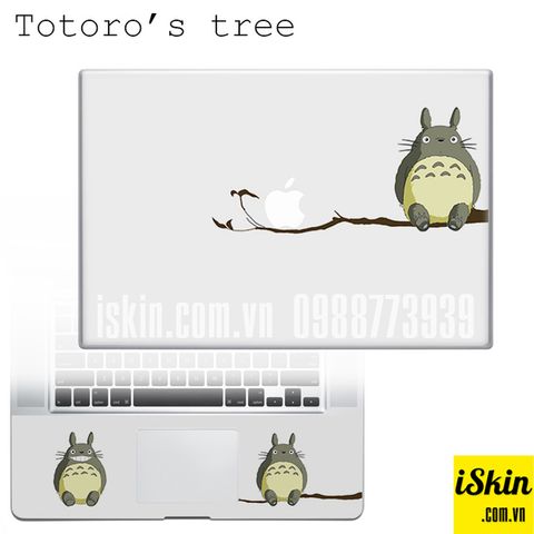 Miếng Dán Skin Trang Trí Macbook Pro Air Retina Hình Totoro Trên Cây
