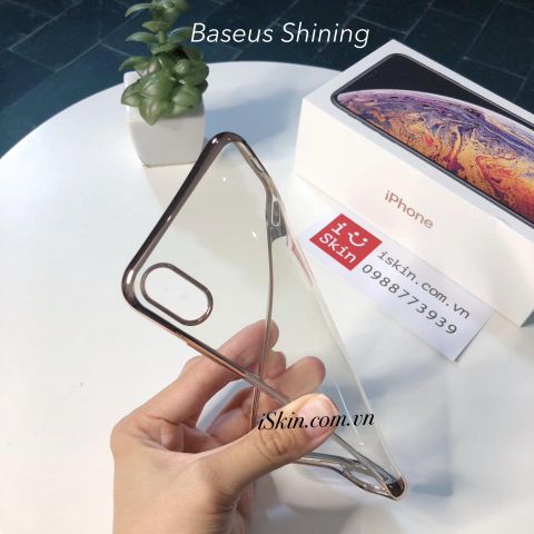 Ốp Lưng IPHONE Xs Max Baseus Shining Dẻo Trong Viền Xi Cao Cấp