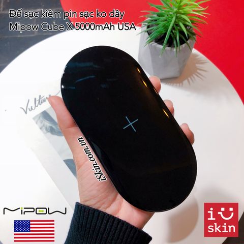 Pin Dự Phòng Kiêm Đế Sạc Không Dây Mipow Power Cube X Chính Hãng USA