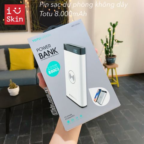 Pin sạc dự phòng không dây Totu Vast 8000mah, có màn hình (BH6TH)