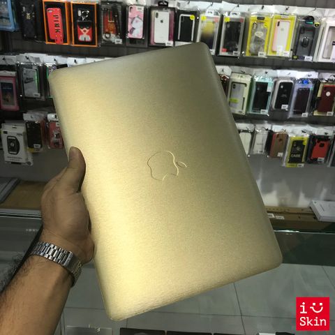 Dán Skin Alu Nhôm Xước Macbook Màu Vàng Gold Siêu Đẹp