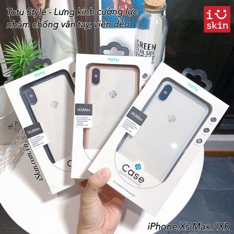 Ốp Lưng IPHONE Xs Max Totu Style Lưng Kính Cường Lực Nhám Chống Vân Tay