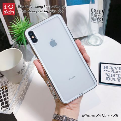 Ốp Lưng IPHONE Xs Max Totu Style Lưng Kính Cường Lực Nhám Chống Vân Tay