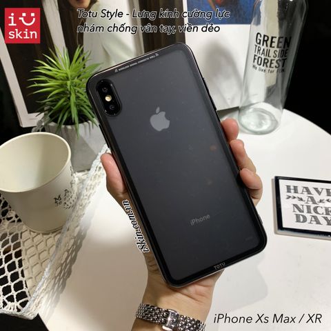 Ốp Lưng IPHONE Xs Max Totu Style Lưng Kính Cường Lực Nhám Chống Vân Tay