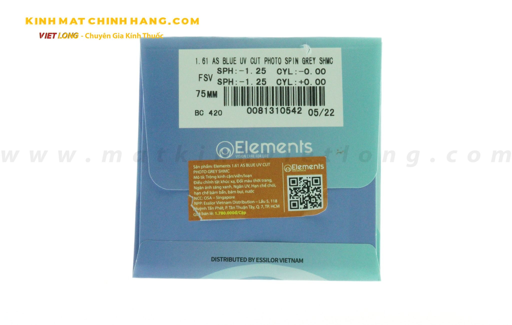  Tròng đổi màu Essilor Elements 1.61 