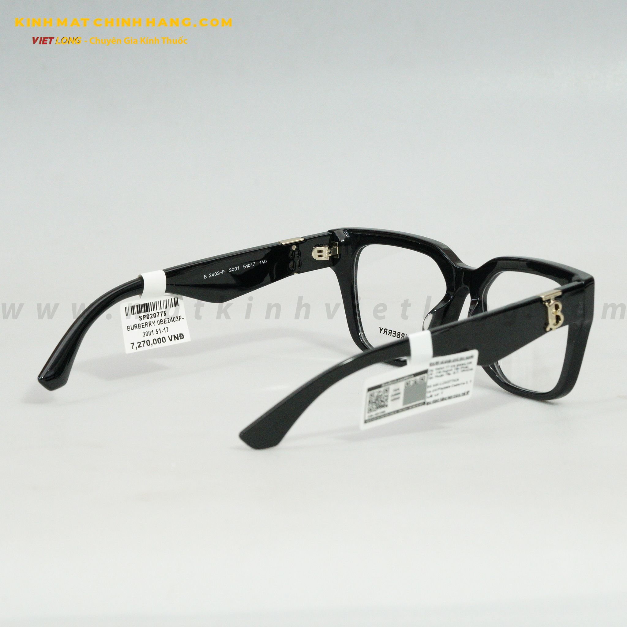GỌNG KÍNH BURBERRY 0BE2403F-3001 51-17
