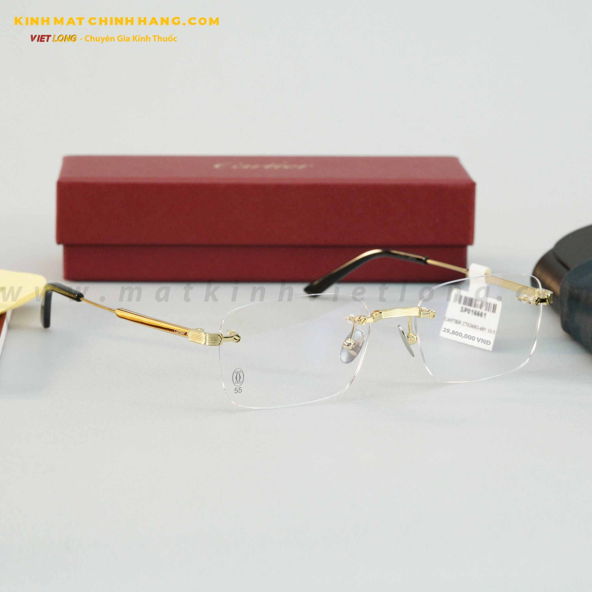 GỌNG KÍNH CARTIER CT0349O-001 55-18