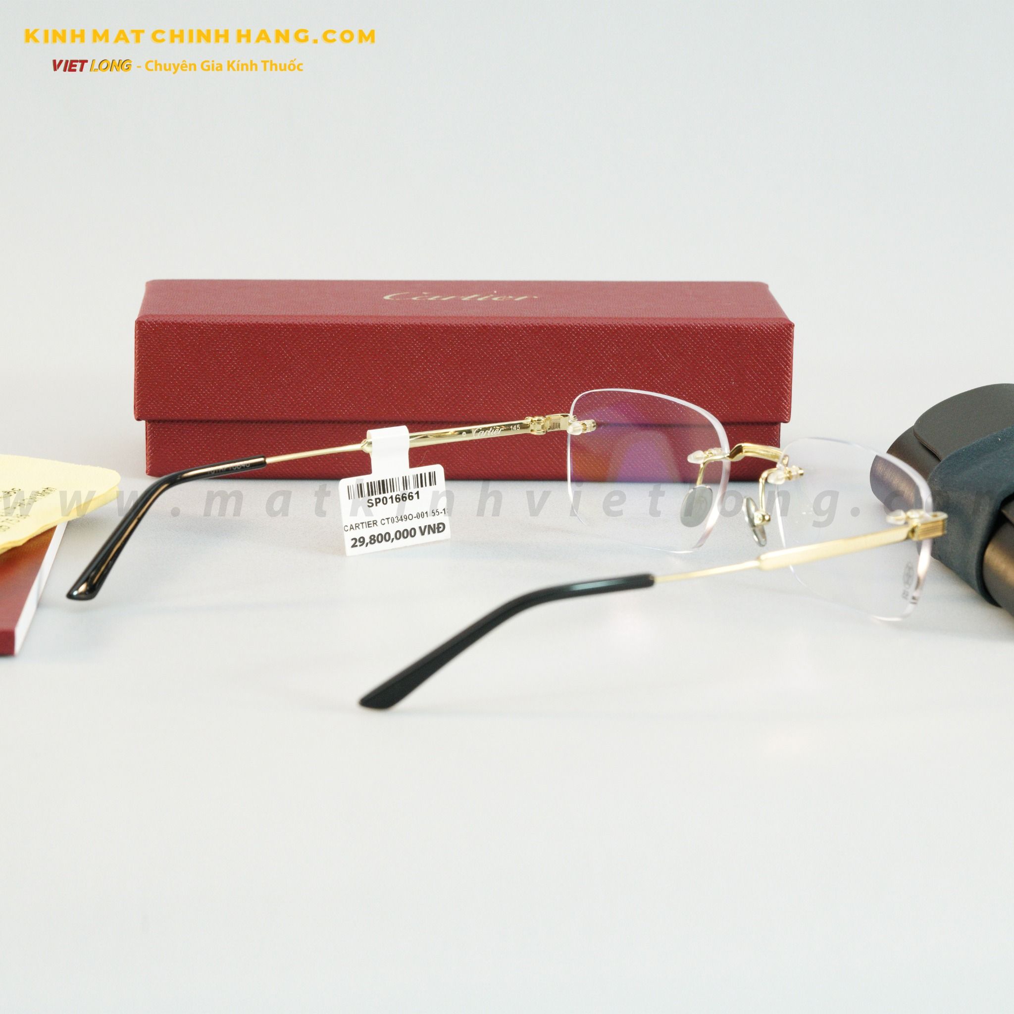  GỌNG KÍNH CARTIER CT0349O-001 55-18 