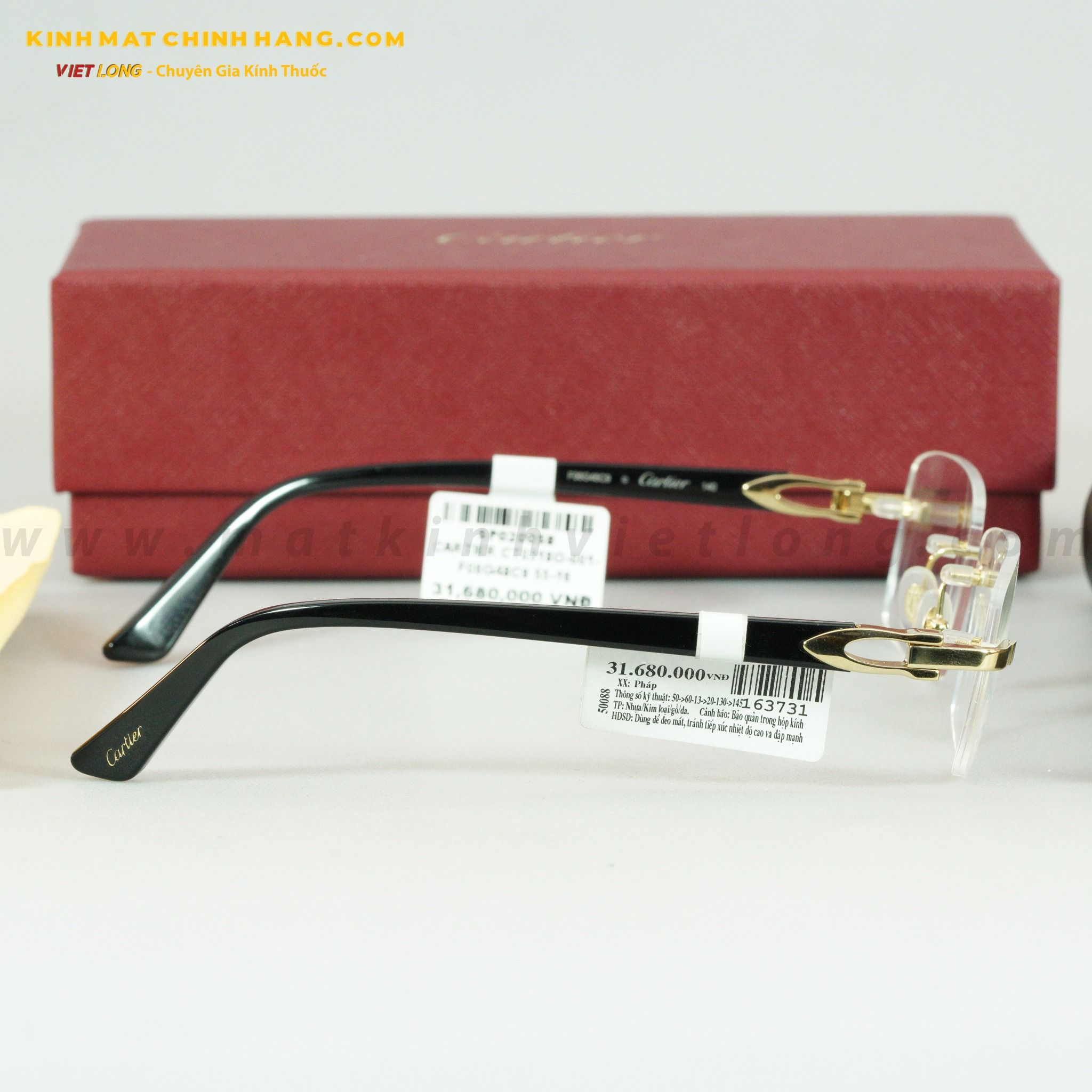 GỌNG KÍNH CARTIER CT0318O-001-F06G48C9 55-16