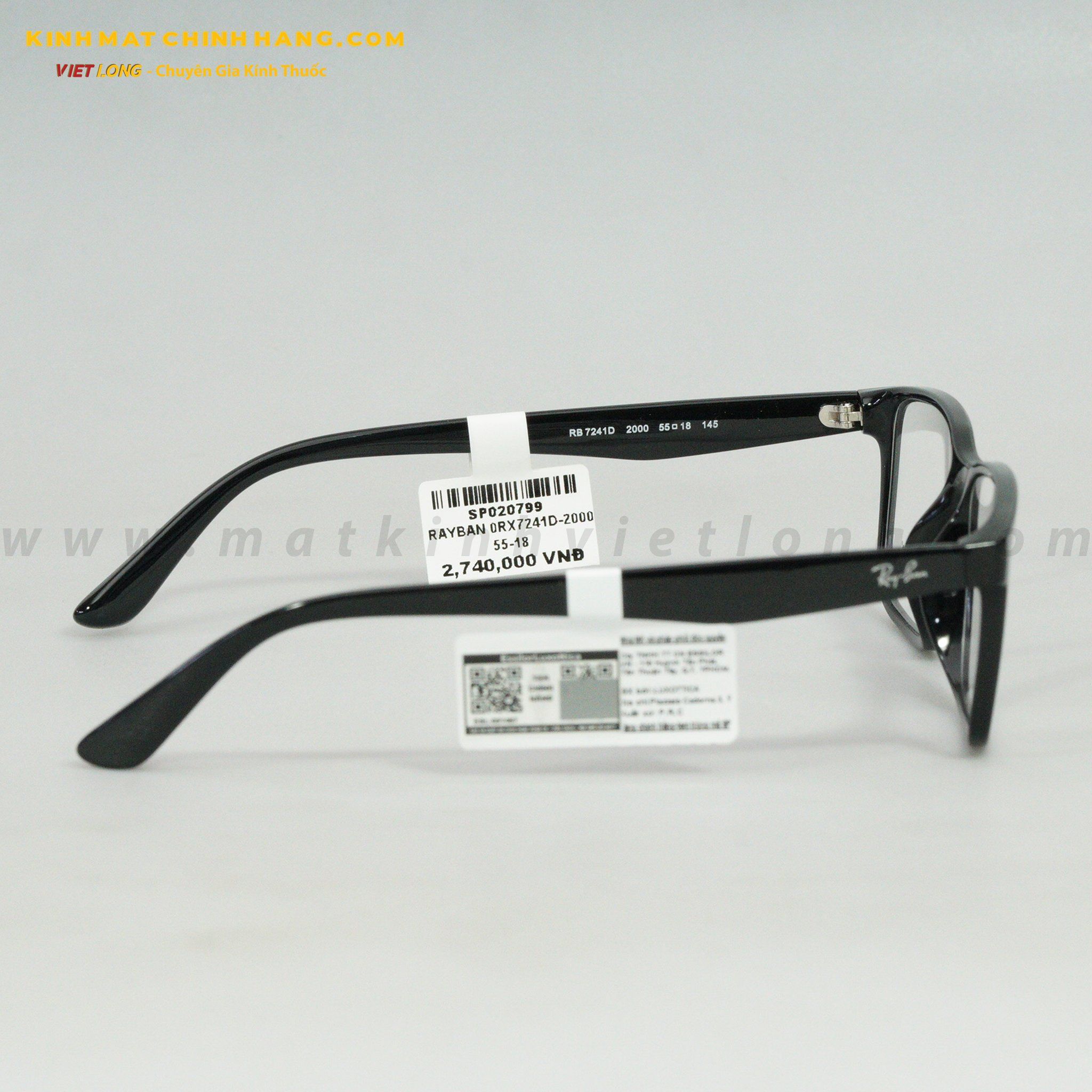 GỌNG KÍNH RAYBAN 0RX7241D-2000 55-18