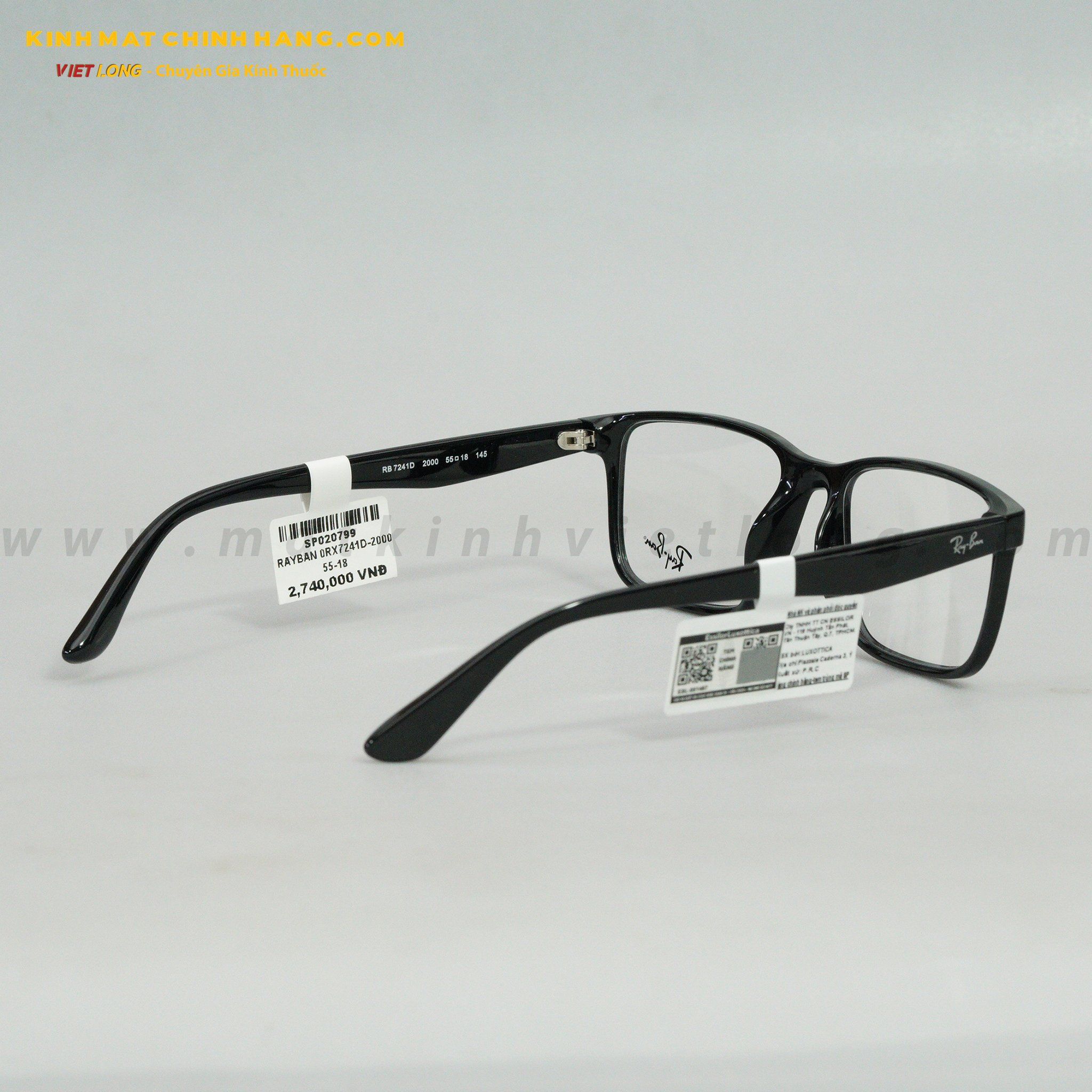 GỌNG KÍNH RAYBAN 0RX7241D-2000 55-18