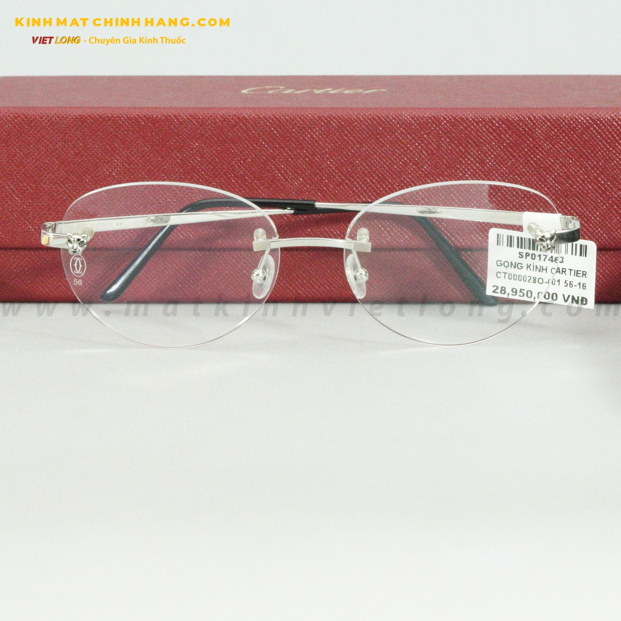  GỌNG KÍNH CARTIER CT000028O-001 56-16 