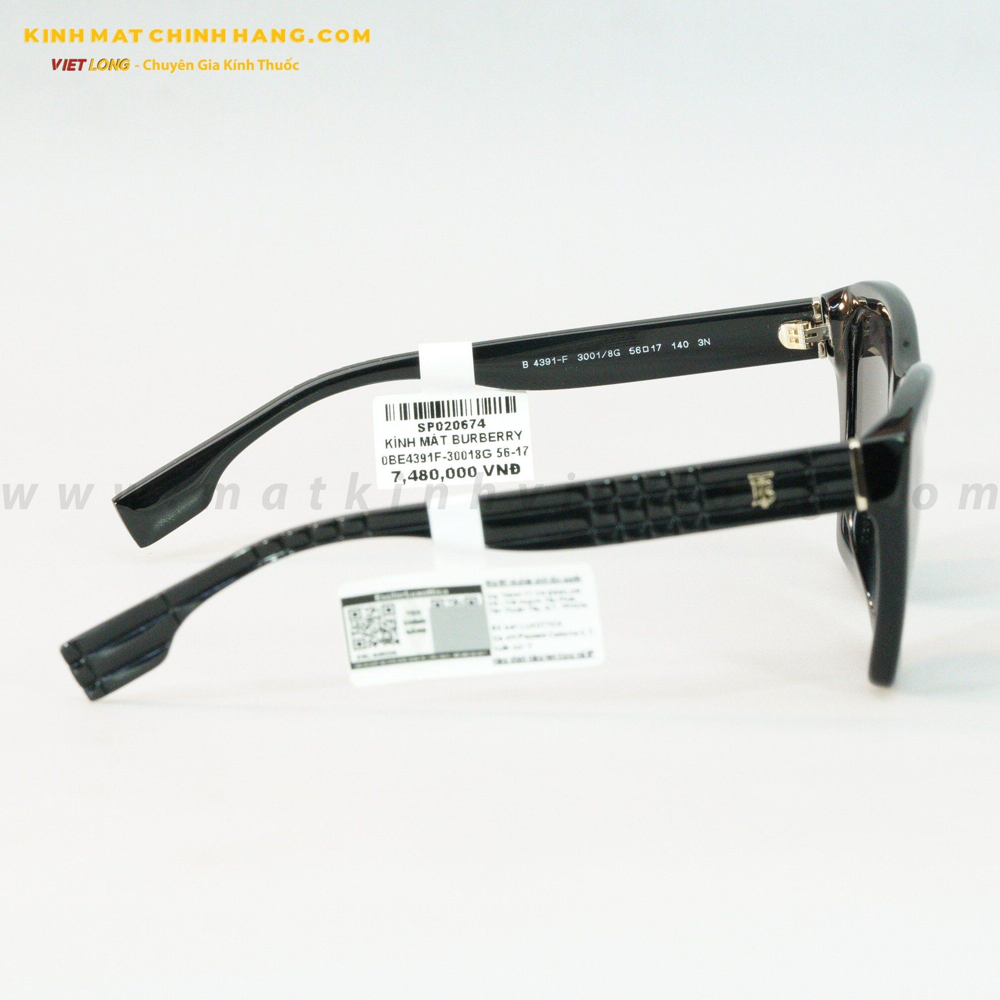 KÍNH MÁT BURBERRY 0BE4391F-30018G 56-17