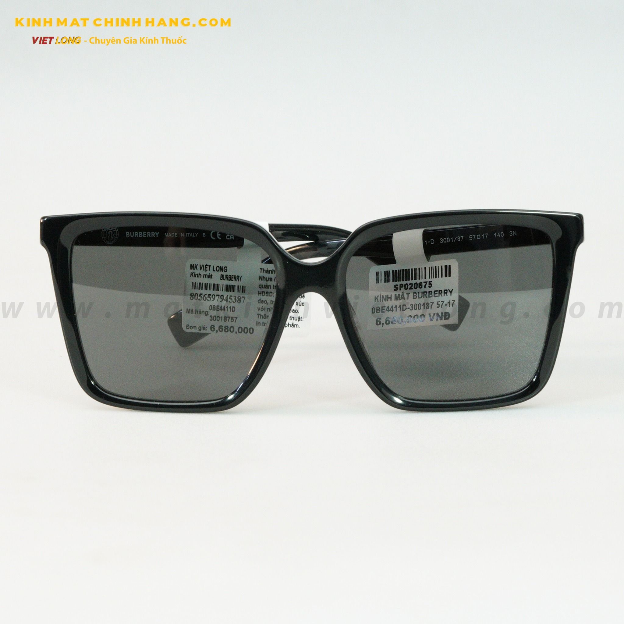 KÍNH MÁT BURBERRY 0BE4411D-300187 57-17
