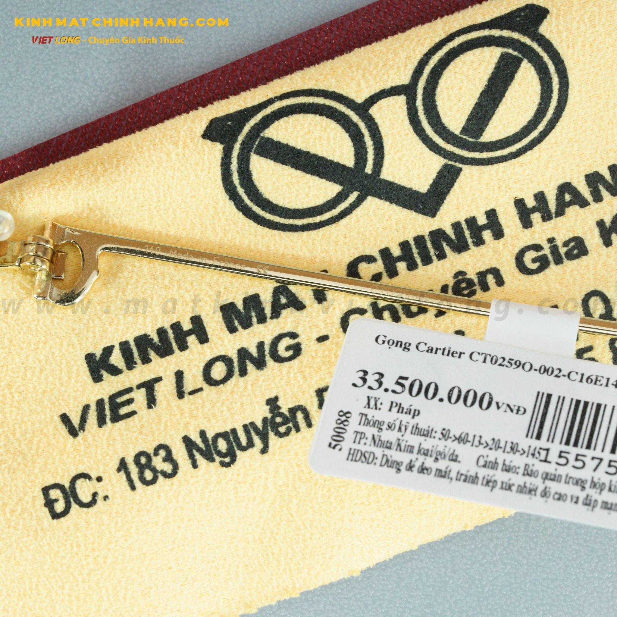  GỌNG KÍNH CARTIER CT0259O-002 55-19 