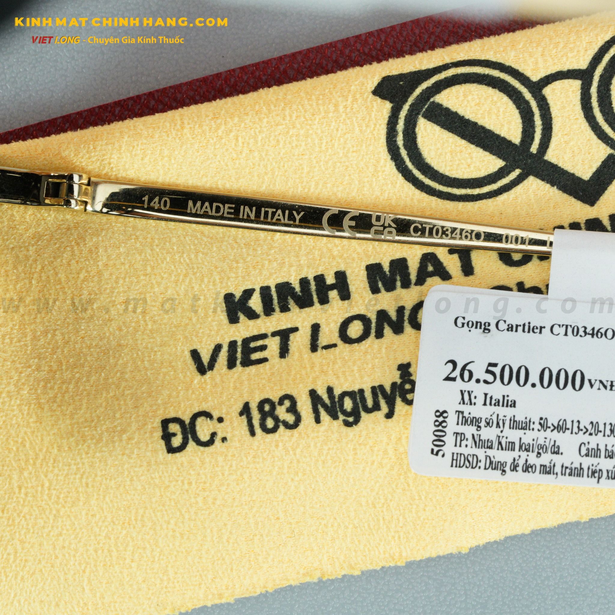  GỌNG KÍNH CARTIER CT0346O-001 53-17 