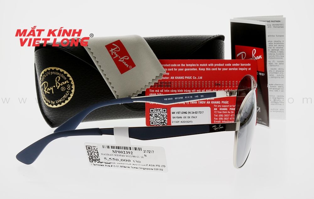  KÍNH MÁT RAYBAN RB3549-9012/88 61-16 