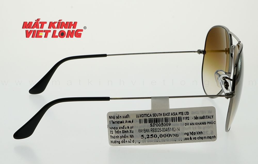  KÍNH MÁT RAYBAN RB3025-004/51 62-14 