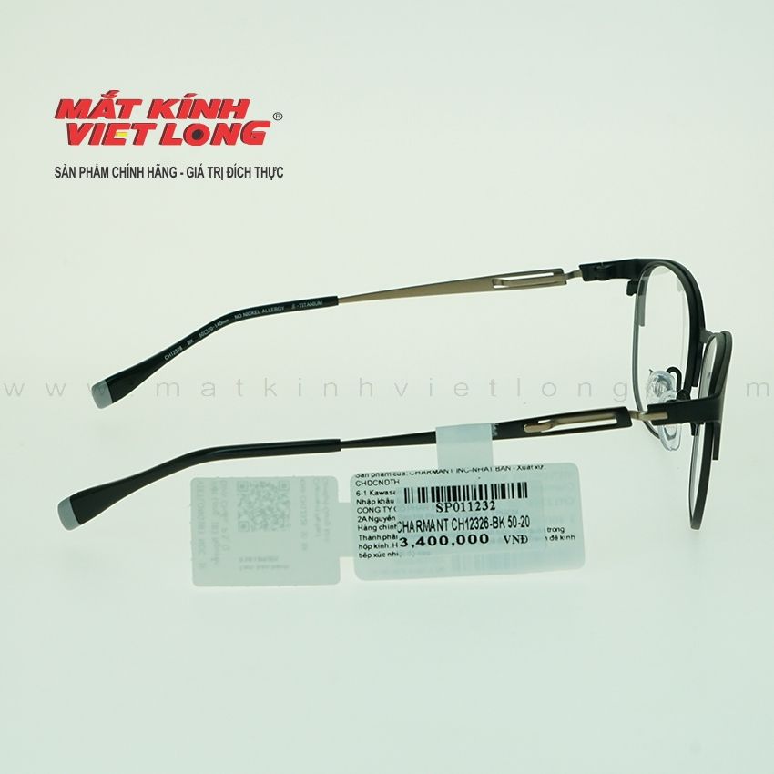 GỌNG KÍNH CHARMANT CH12326-BK 50-20
