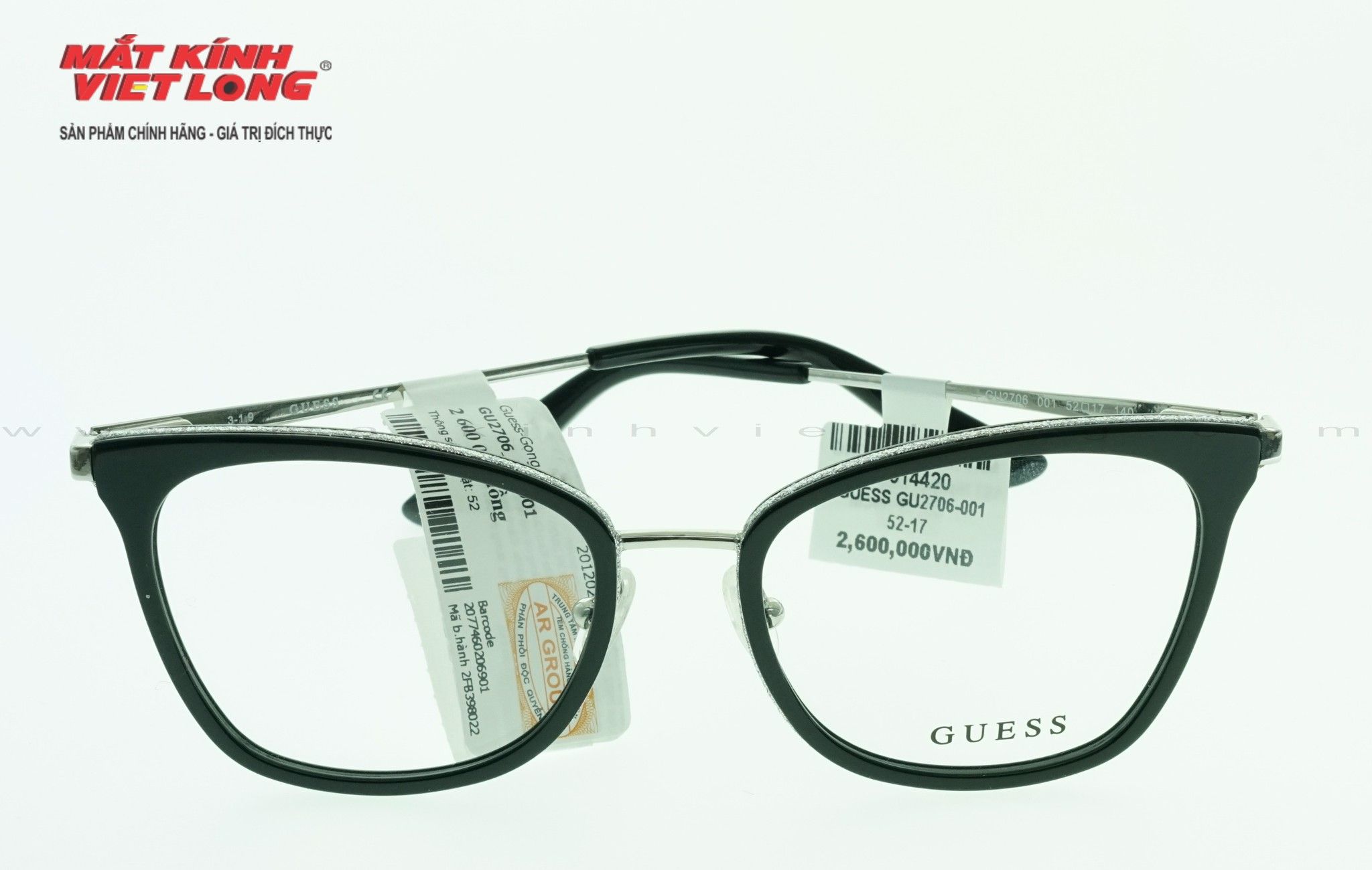  GỌNG KÍNH GUESS GU2706-001 52-17 