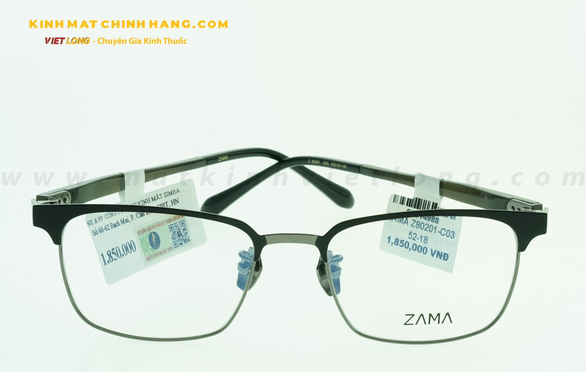  GỌNG KÍNH ZAMA Z80201-C03 52-18 