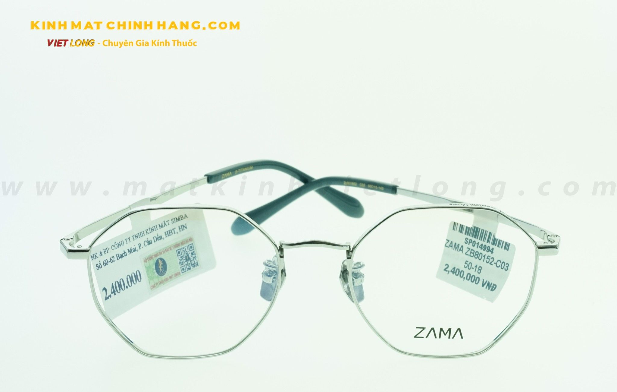  GỌNG KÍNH ZAMA ZB80152-C03 50-18 