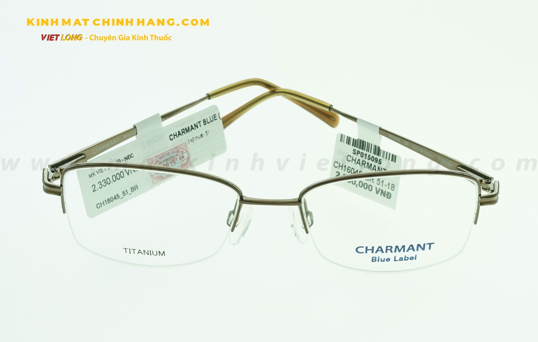  GỌNG KÍNH CHARMANT CH16045-BR 51-18 