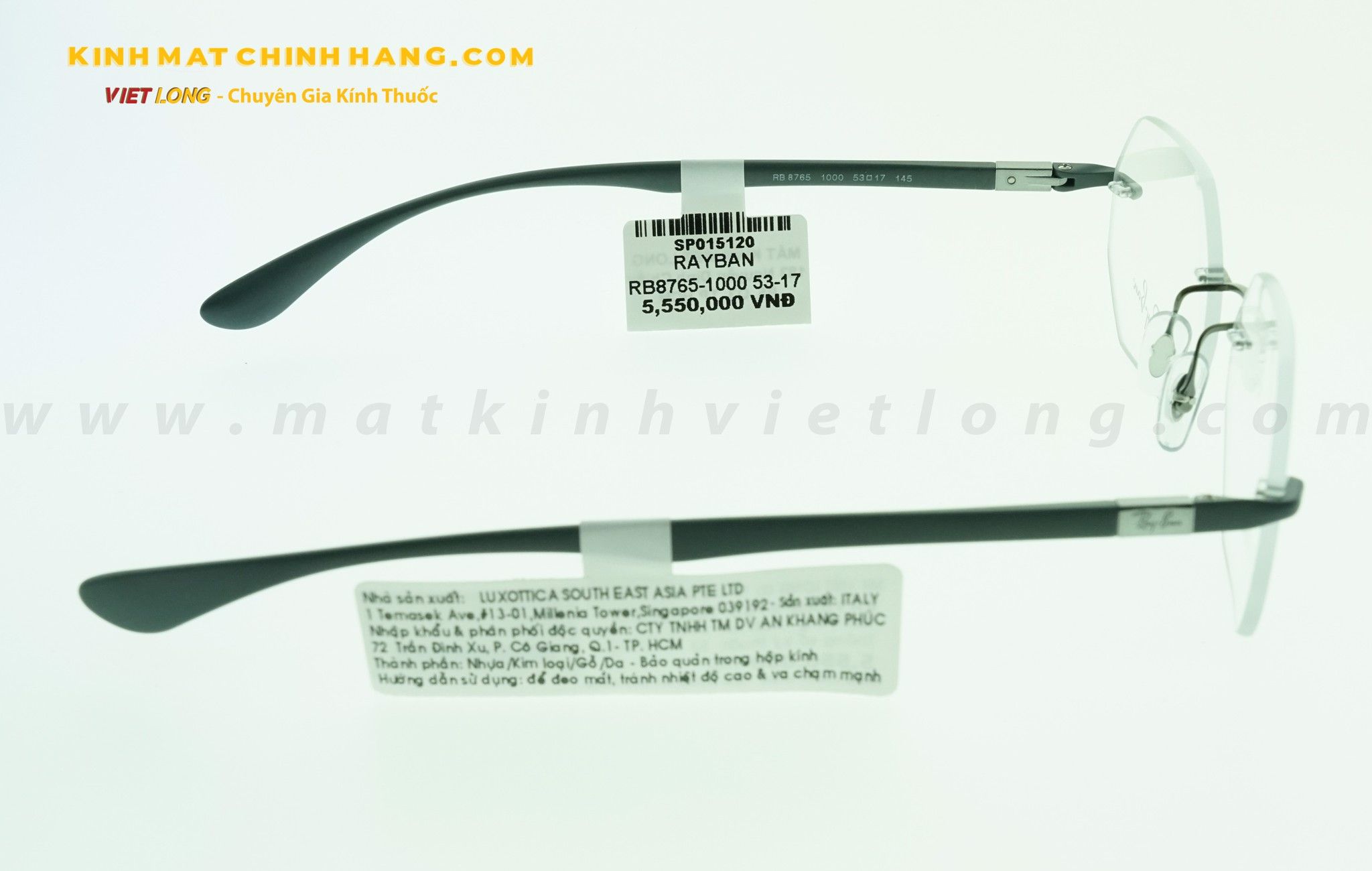  GỌNG KÍNH RAYBAN RB8765-1000 53-17 