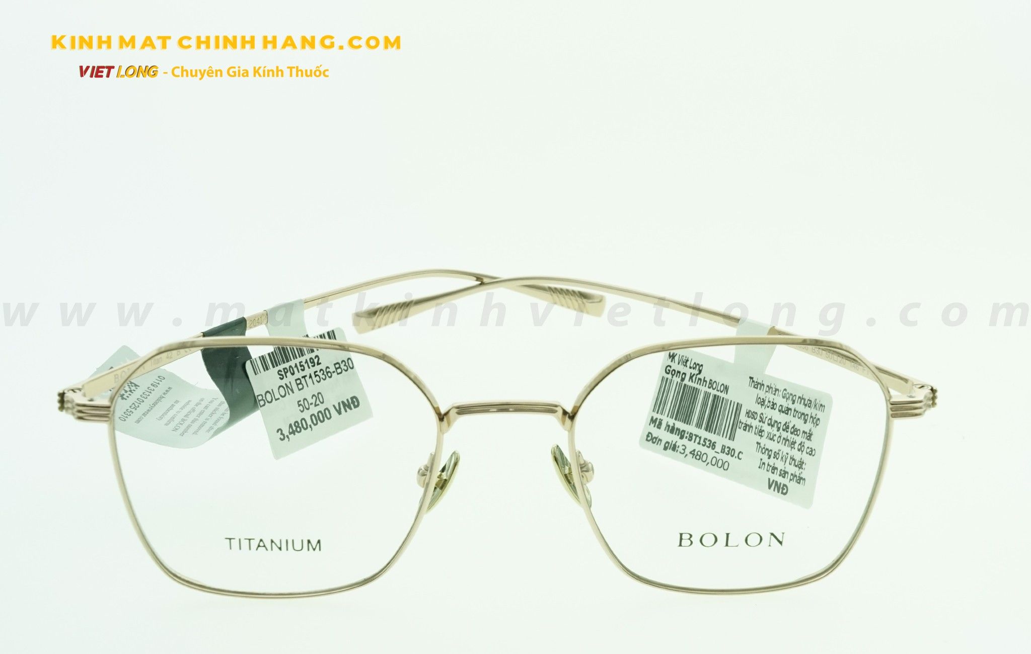  GỌNG KÍNH BOLON BT1536-B30 50-20 