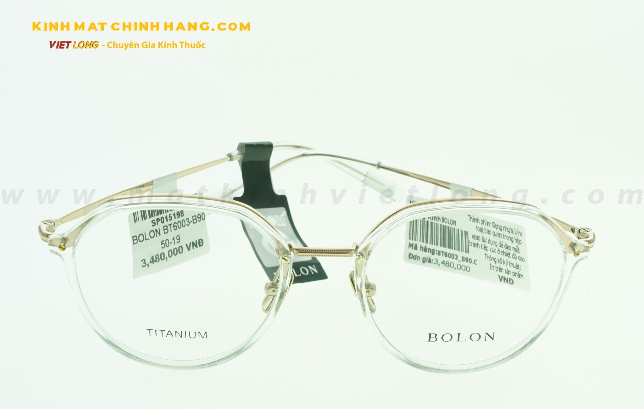  GỌNG KÍNH BOLON BT6003-B90 50-19 