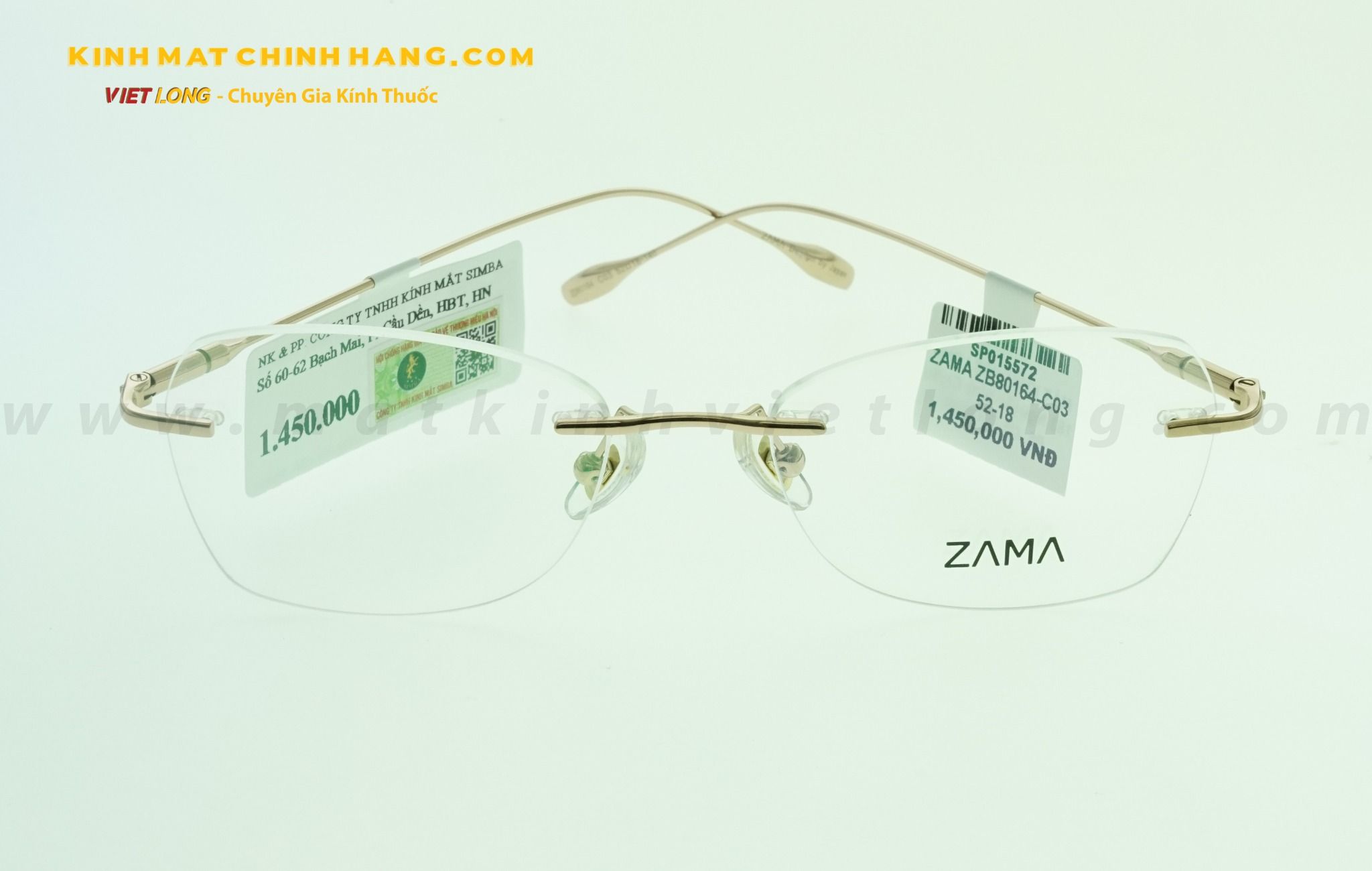  GỌNG KÍNH ZAMA ZB80164-C03 52-18 