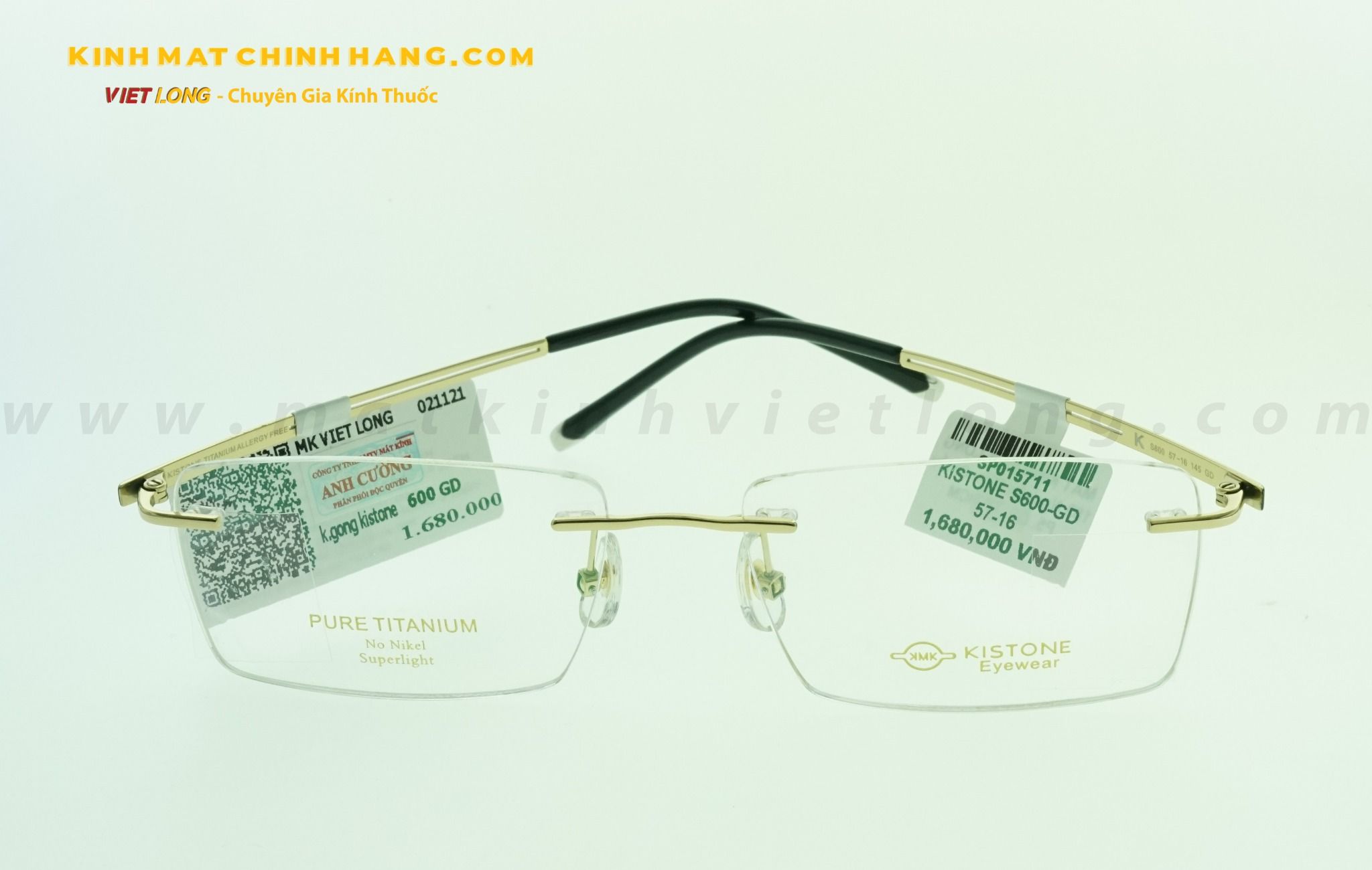 GỌNG KÍNH KISTONE S600-GD 57-16