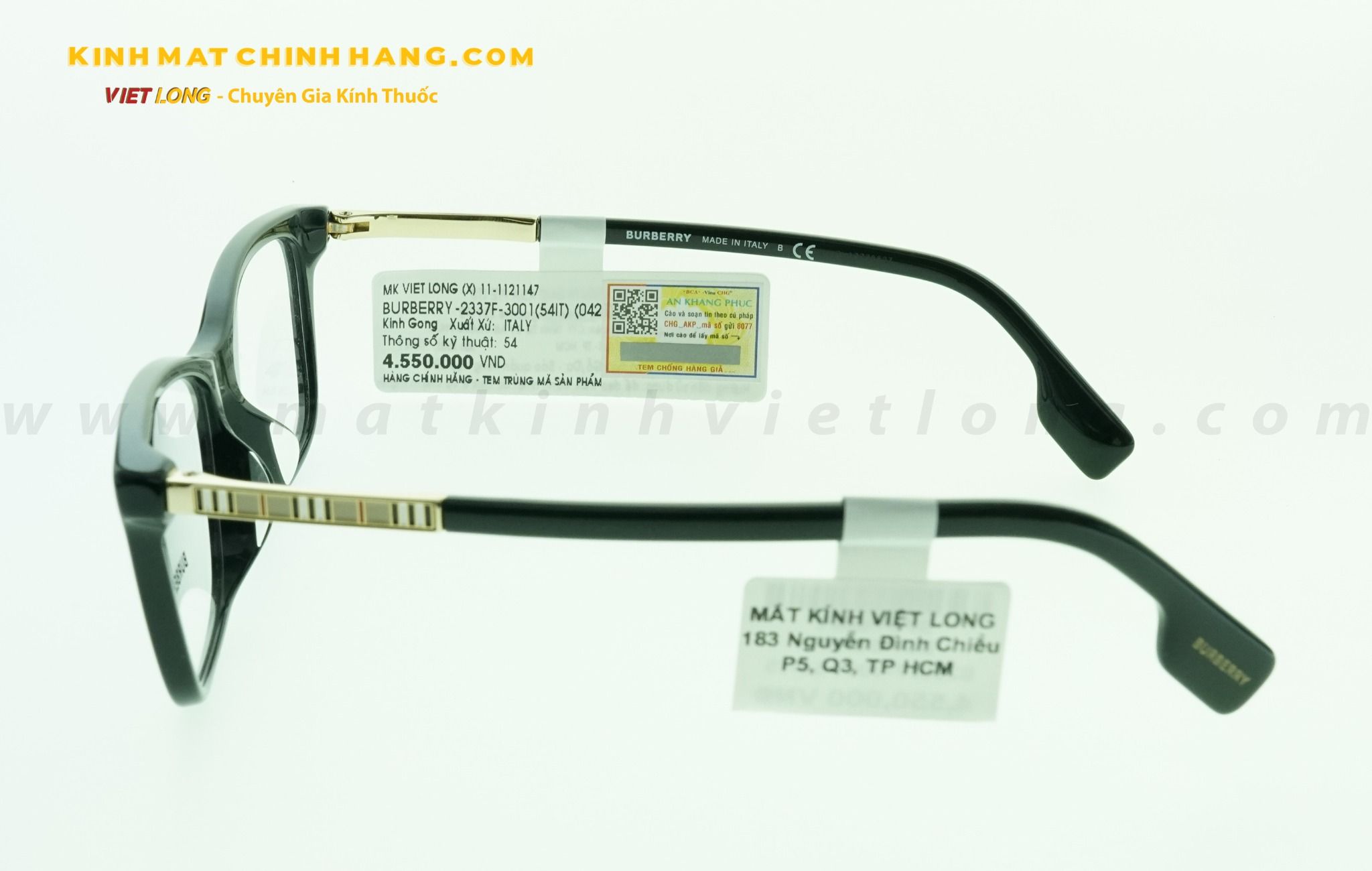 GỌNG KÍNH BURBERRY B2337F-3001 54-15