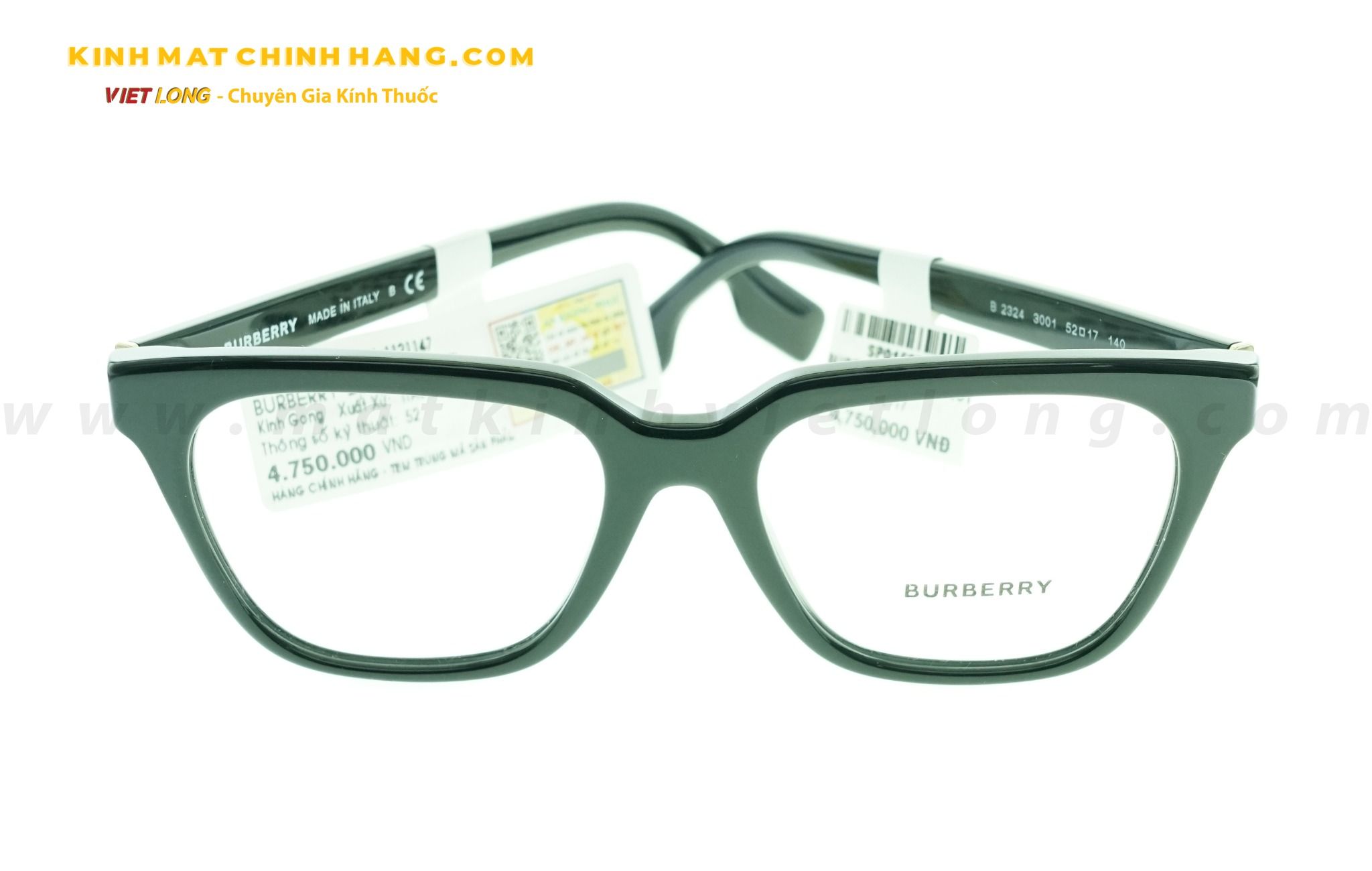  GỌNG KÍNH BURBERRY B2324-3001 52-17 