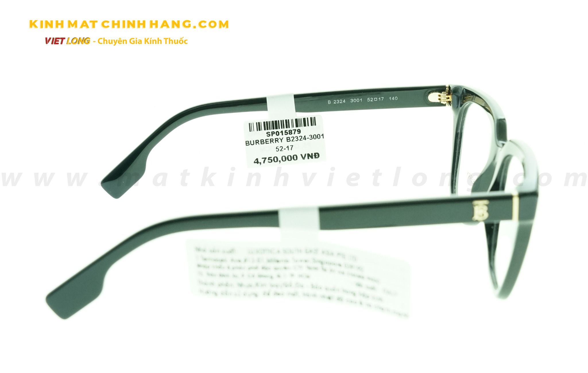  GỌNG KÍNH BURBERRY B2324-3001 52-17 