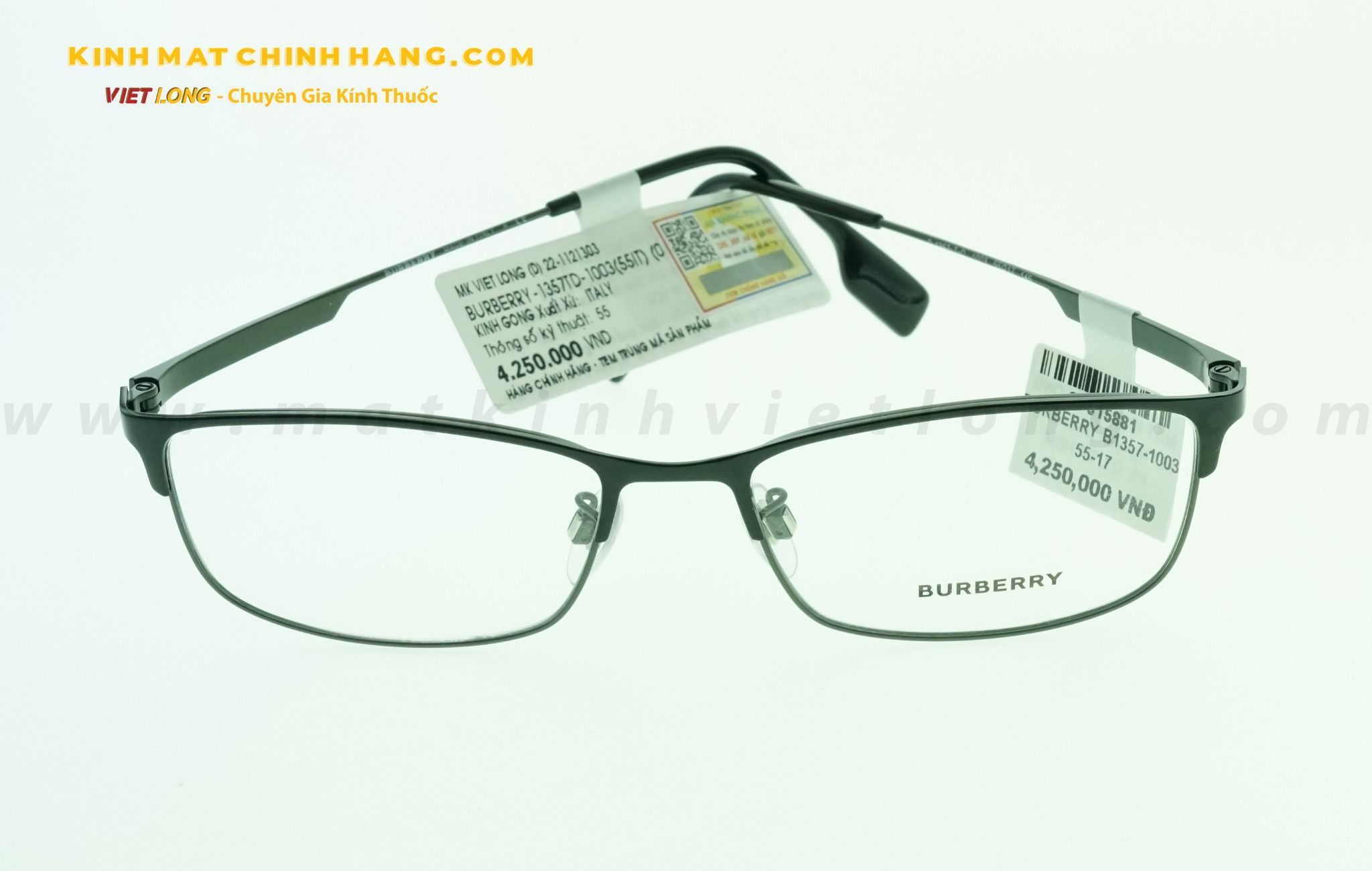  GỌNG KÍNH BURBERRY B1357-1003 55-17 