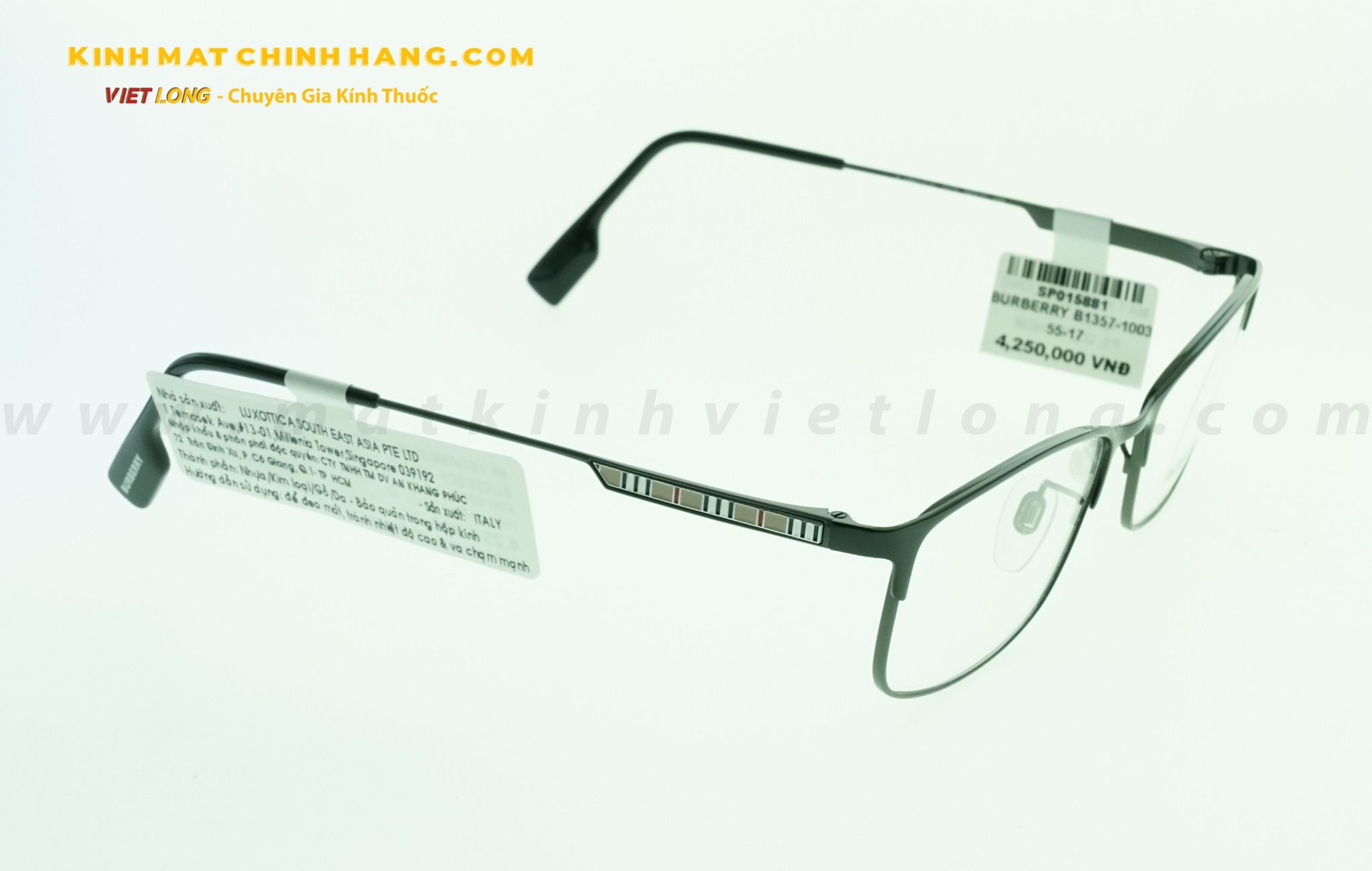  GỌNG KÍNH BURBERRY B1357-1003 55-17 