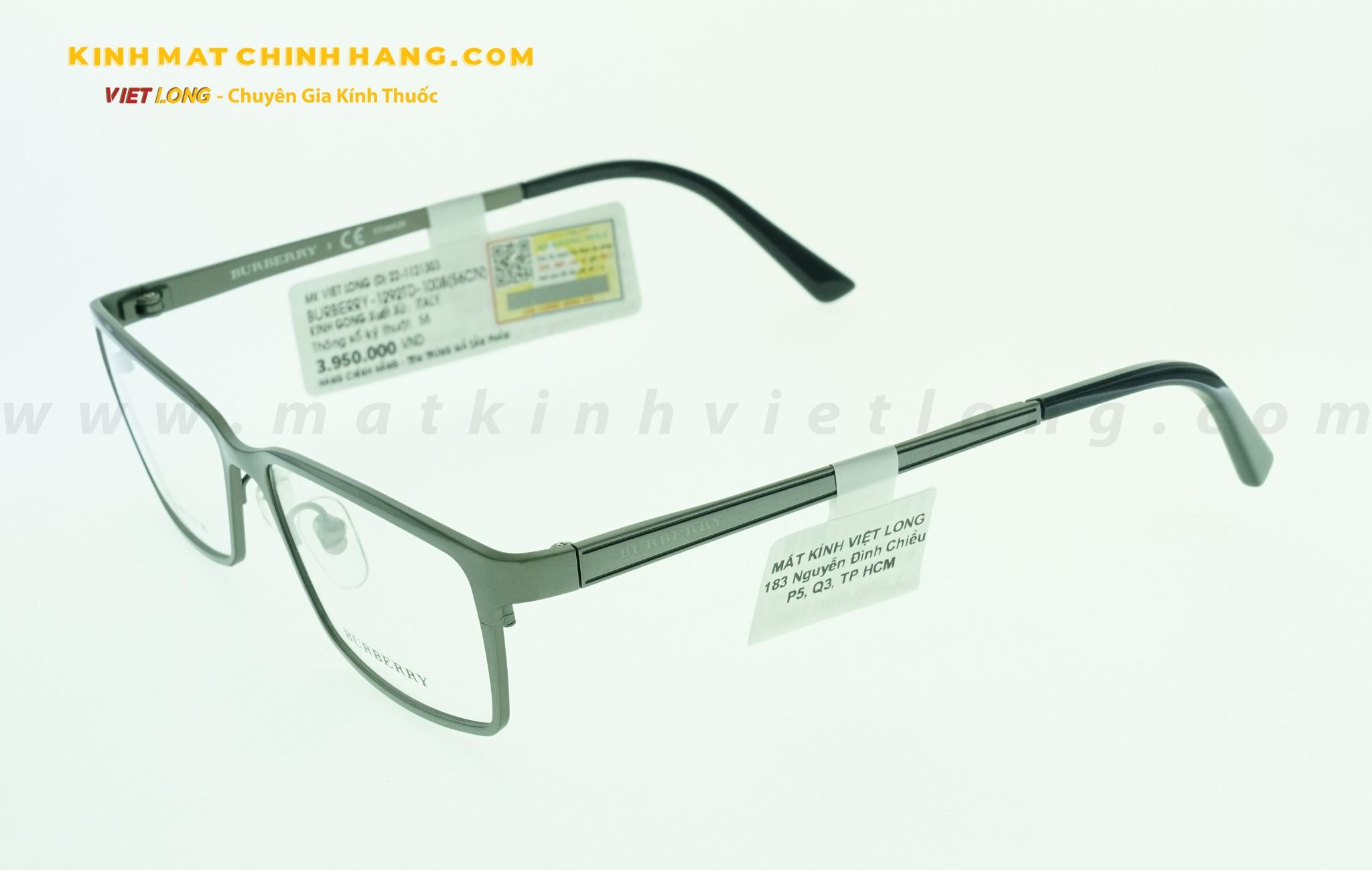  GỌNG KÍNH BURBERRY B1292TD-1008 56-15 